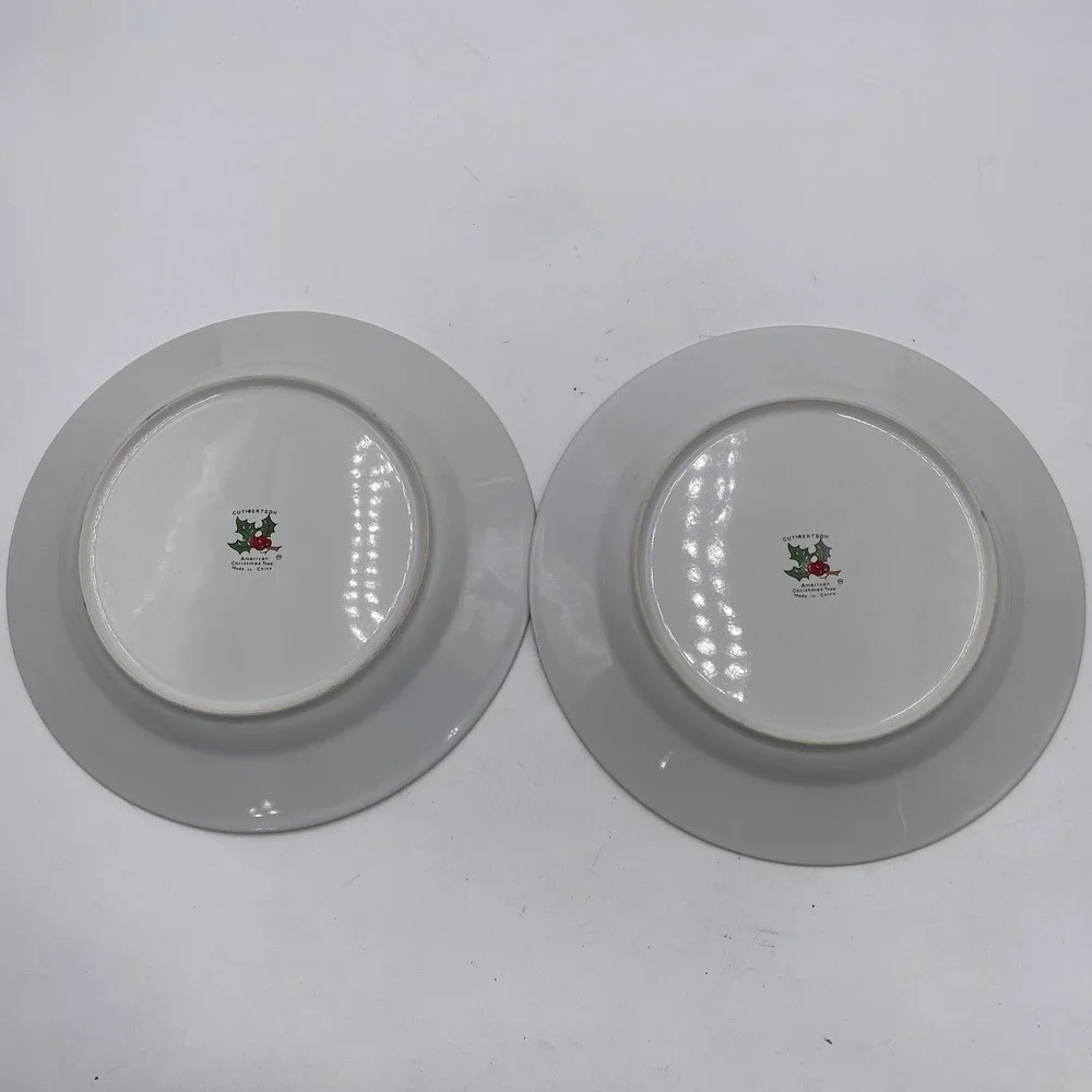 Set Of 2 Cuthbertson American Christmas Tree  Dinner Plates‎ 10 1/4